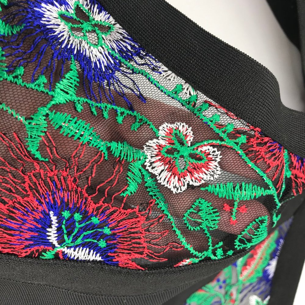 Vibrant Floral Embroidered Mesh Monokini One-Piece - Picture 9 of 13